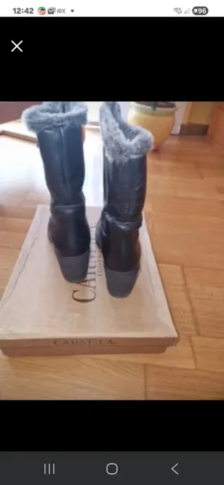 Botas de piel Carmela negras