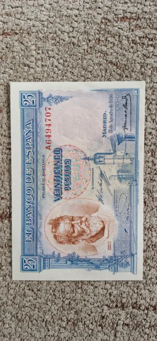 Billete 25 Pesetas 1936 Banco de España
