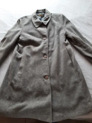 Abrigo de paño mujer gris