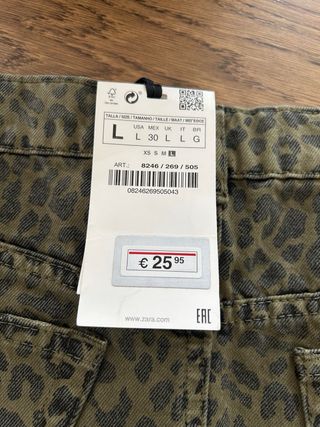 Falda Zara Leopardo Talla L