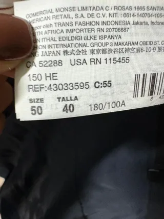 Americana azul marino Mango Talla 50