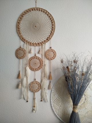 Atrapasueños gigante 50 cm x largo 1metro 40 beige