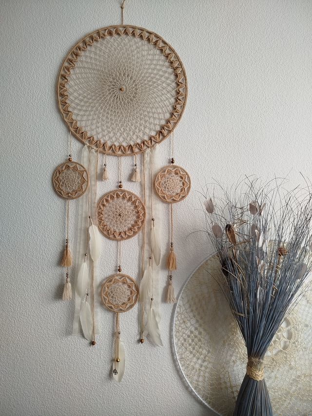 Atrapasueños gigante 50 cm x largo 1metro 40 beige