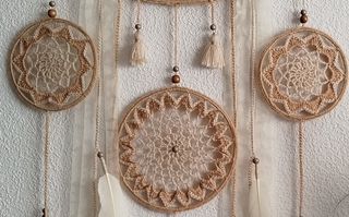 Atrapasueños gigante 50 cm x largo 1metro 40 beige