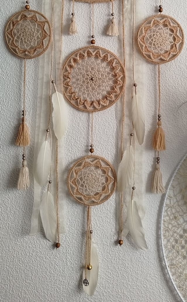 Atrapasueños gigante 50 cm x largo 1metro 40 beige