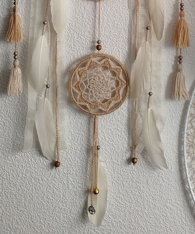 Atrapasueños gigante 50 cm x largo 1metro 40 beige