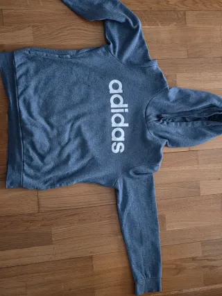 Sudadera Adidas Azul Logo Blanco