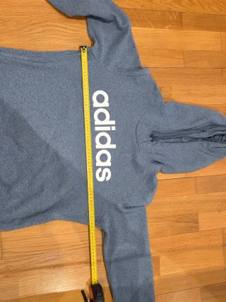 Sudadera Adidas Azul Logo Blanco