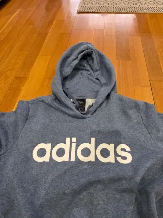 Sudadera Adidas Azul Logo Blanco