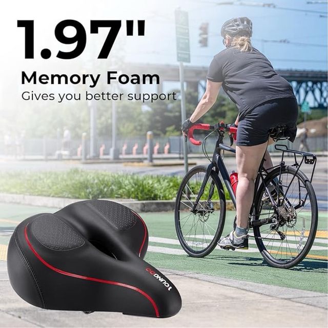 Sedile bici nero con dettagli rossi NUOVO