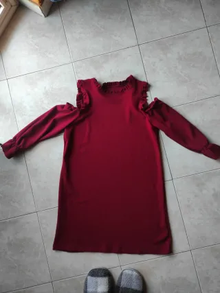 Vestito donna rosso manica lunga