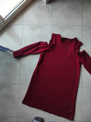 Vestito donna rosso manica lunga