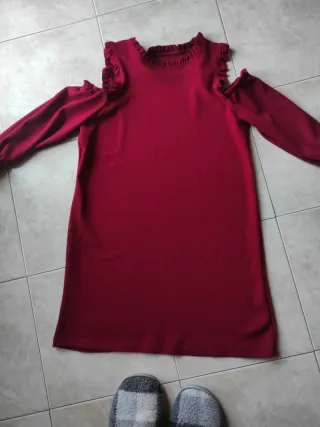 Vestito donna rosso manica lunga