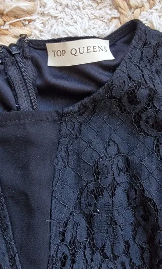 Vestido Negro Fiesta Top Queens T S