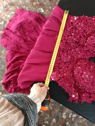 Vestido de fiesta lentejuelas granate