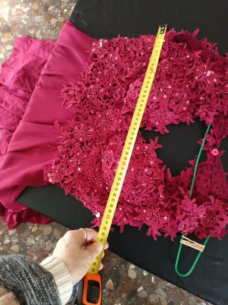 Vestido de fiesta lentejuelas granate