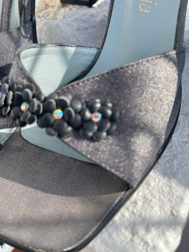 Sandalias de vestir grises con adornos PIEL