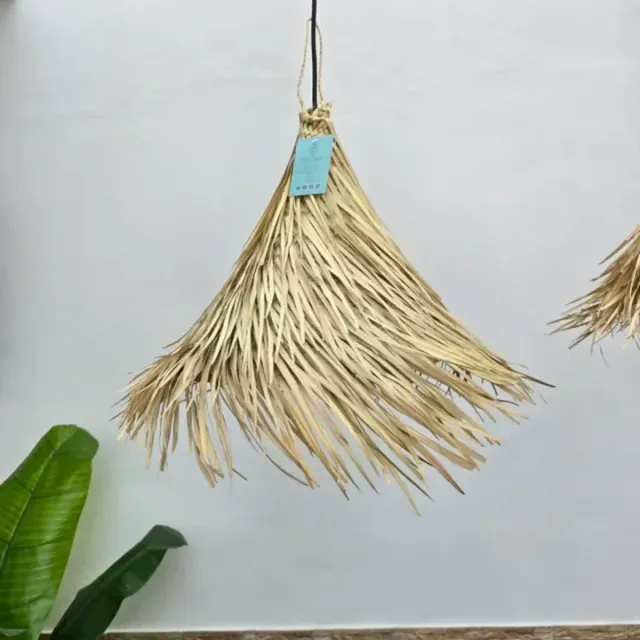 Lámpara Hoja de Palma con Flecos Estilo Boh