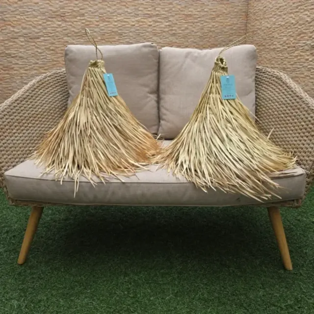 Lámpara Hoja de Palma con Flecos Estilo Boh