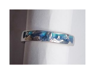 Anillo de plata 925 con esmalte verde y azul