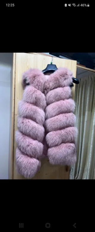 Chaleco pelo zorro rosa talla 40