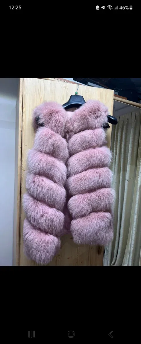 Chaleco pelo zorro rosa talla 40