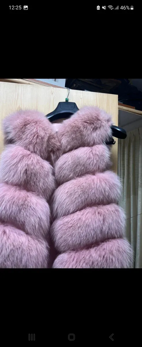 Chaleco pelo zorro rosa talla 40