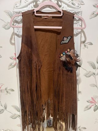Chaleco flecos talla única