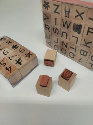 Sellos de Madera Alfabeto y Números SCRAFBOOKI