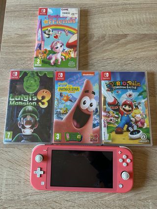 Nintendo Switch Lite Rosa + 4 Giochi