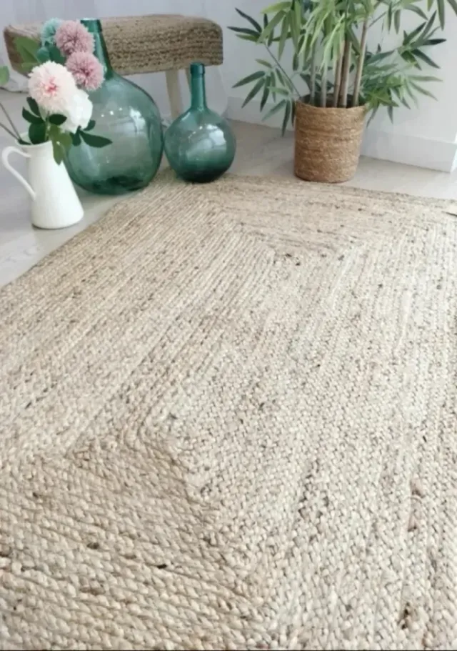 Alfombra Yute Natural Estilo Nórdico