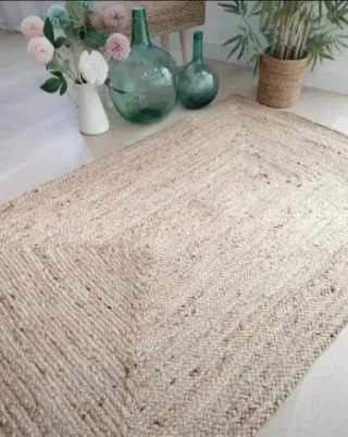 Alfombra Yute Natural Estilo Nórdico