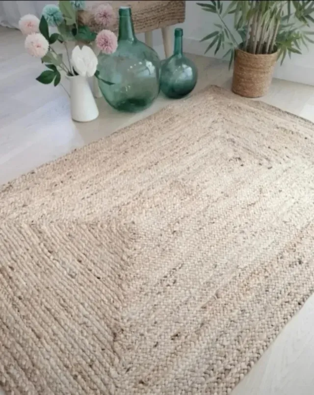 Alfombra Yute Natural Estilo Nórdico