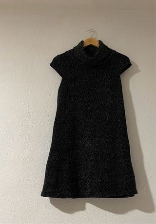 Vestido de invierno negro y plateado