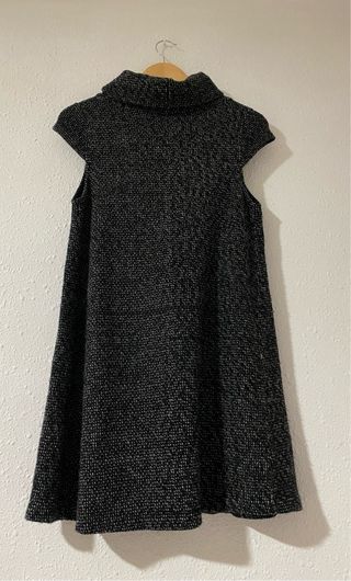 Vestido de invierno negro y plateado