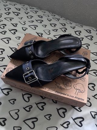 Zapatos Kitten Heels Vintage Skechers Negros.