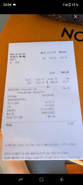 Bolso Louis Vuitton Marrón y Rojo original.