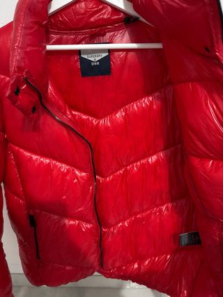 Abrigo Plumas Rojo Talla 42