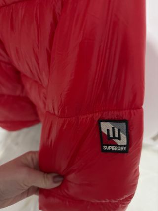 Abrigo Plumas Rojo Talla 42