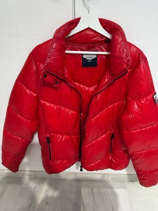 Abrigo Plumas Rojo Talla 42