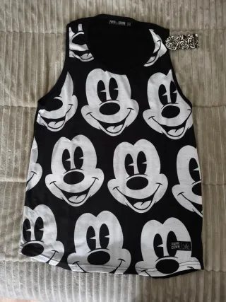 Camiseta Mickey Mouse Paper Crown Negra