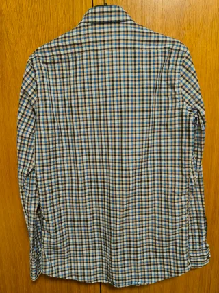 Camisa Massimo Dutti cuadros azul, beige