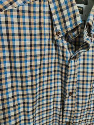 Camisa Massimo Dutti cuadros azul, beige