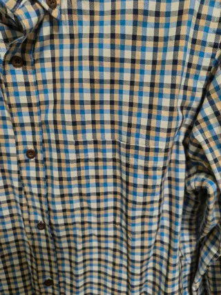 Camisa Massimo Dutti cuadros azul, beige