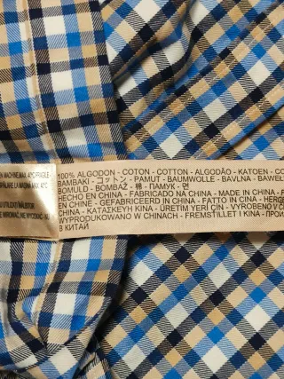 Camisa Massimo Dutti cuadros azul, beige