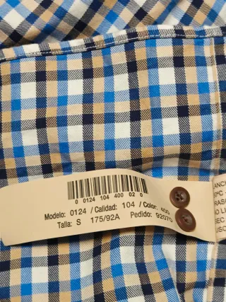 Camisa Massimo Dutti cuadros azul, beige