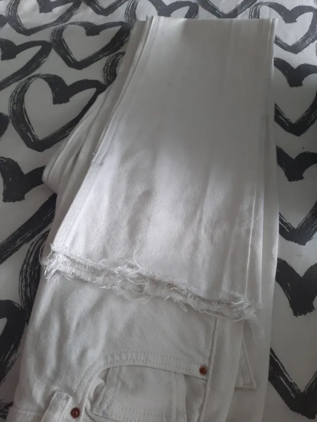 Vaqueros blancos de pierna recta