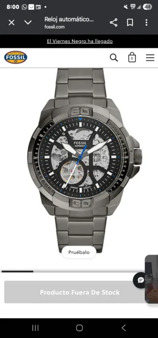 Orologio Fossil Automatico Argento