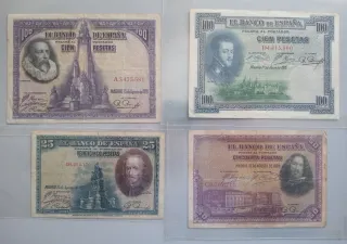 4 Billetes Antiguas Pesetas de España