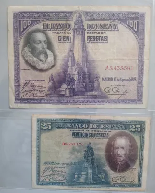 4 Billetes Antiguas Pesetas de España